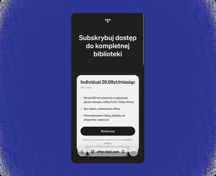Metody płatności Tidal