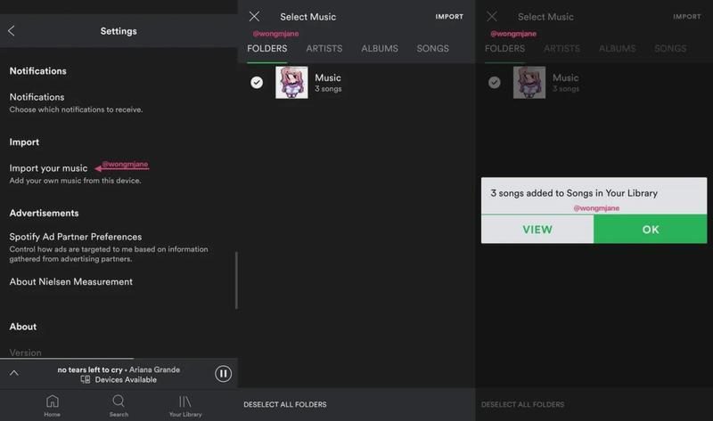 Pobrane utwory Spotify